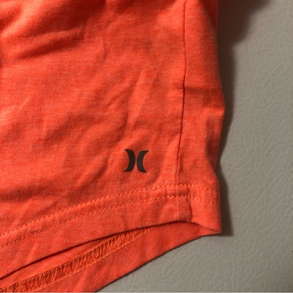 Hurley Nike Dri-Fit Sz Small Keyhole Open Back T Shirt Neon Bright Orange V Neck - Picture 6 of 6